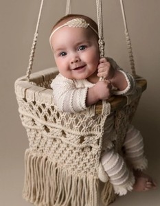 Customized Handmade Macrame Baby Hanging <b>Swing</b> - Product Image 1