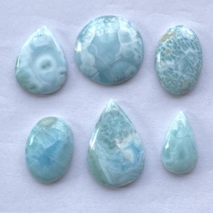 20mm 40mm Natural Blue Larimar Mix Shape Smooth Cabochon <b>Loose</b> <b>Gemstone</b> Bulk Wholesale Price Rings Pendant Jewelry Fine Stone - Product Image 3