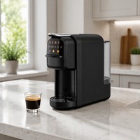 Cafetera de Cápsulas, Máquina de Espresso de 1450W y 15 Bares, Acero Inoxidable, Tanque de Agua Extraíble de 0.8L, Apagado Automático, para Hogar y Oficina