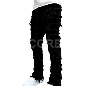 Top Trending Pantalones apilados para hombres Pantalones lavados para hombres Último estilo Venta caliente Pantalones apilados para hombres - Product Image 3