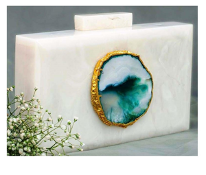 Pochette de mariage de couleur blanche pour ses meilleures idées de cadeaux pour sa meilleure pochette de type personnalisé en résine artisanale indienne par Tradebit - Product Image 2