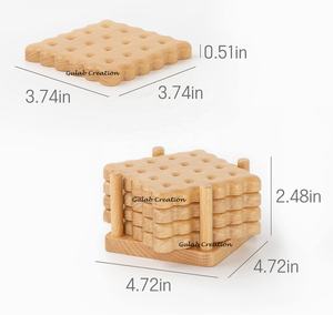 Ensemble de sous-verres carrés en bois de manguier avec support assorti pour une protection de table écologique pour la maison et la cuisine - Product Image 5