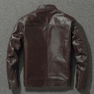 2025 Fashion Cow Leather <b>Jacket</b> <b>Men</b> Vintage Motorcycle Zipper Moto Biker <b>Slim</b> <b>Fit</b> <b>jacket</b> for <b>men</b> - Product Image 3