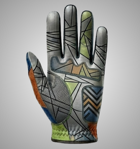 Golf Glove Right Hand Genuine Leather Multi-Color Patchwork Non-Slip <b>Hook</b> And Loop Closure Unisex Sports With Premium Packing - Product Image 2