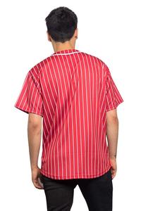 Camiseta de sublimación para hombre, camiseta de béisbol de tela de punto, diseño de rayas, modelo de serigrafía, Camisetas estampadas para hombre - Product Image 4