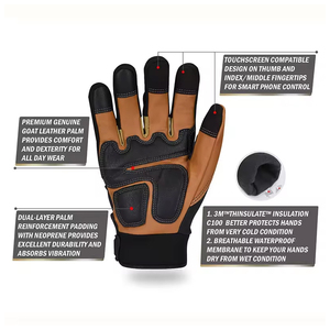 Guante mecánico Guantes de trabajo de seguridad con gran agarre Protección contra impactos Guantes protectores contra impactos Antivibración - Product Image 4
