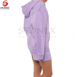 2023 Women Custom Training Jogging Wear 2 Piece Set Sportswear Oversized Crewneck Shorts Tracksuits Jogger Set - Product Image 3
