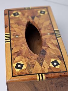 กล่องทิชชู่ไม้พิมพ์ลายทันสมัยสำหรับใส่ผ้าเช็ดปากและกระดาษทิชชู่ทำมือ - Product Image 2