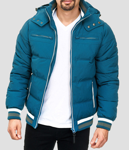High Quality Men Casual Hooded <b>Waterproof</b> Windproof Breathable Winter <b>Warm</b> Outdoor Puffer <b>Jacket</b> Zipper Canvas Front Logo <b>jacket</b> - Product Image 3