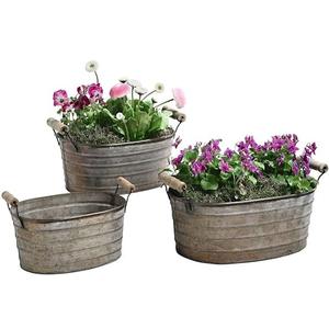 Look le plus attrayant conçu élégamment rouillé avec une vraie jardinière galvanisée vintage pour la décoration intérieure, la décoration de bureau et le jardinage - Product Image 2