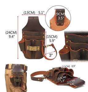 Pochette à outils pour électricien en cuir robuste de haute qualité OEM/ODM |   Holster de ceinture à 5 poches, bande adhésive, boucle tunnel de 3,5 pouces - Product Image 4