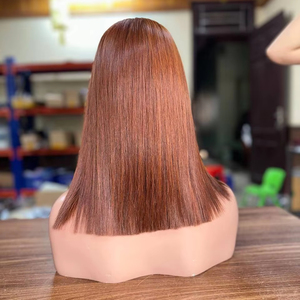 ผมต่อเวอร์จินแท้ 100% แบบดับเบิ้ลดรอน สีน้ำตาลธรรมชาติ ผมตรงแบบธรรมชาติ  วิกผมแท้แบบลูกไม้ - Product Image 1