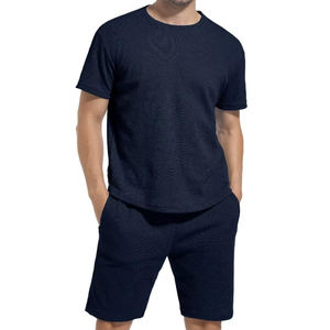 Survêtement d'été 100% coton pour hommes Demi-manches confortables Respirant et décontracté Vente en gros - Product Image 4