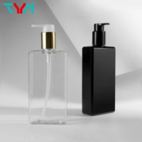 Botella de Plástico Transparente Octogonal Rectangular de 270 ml PETG con Tapa Pulverizadora para Mascarilla Facial y Champú (GAM270-PT)