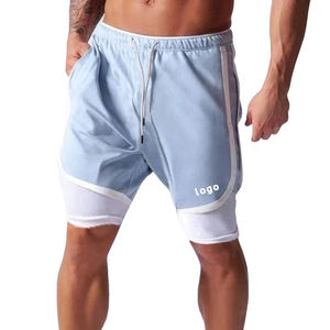 2025 hommes été élégant coton/Polyester haut meilleur tendance Shorts respirant coupe ajustée couleur unie Fitness Gym entraînement Shorts - Product Image 5