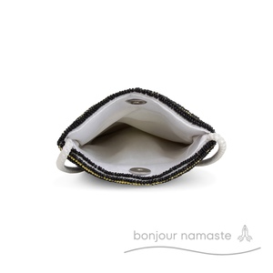 Bolso de lona bordado a mano para cóctel Margarita | Monedero de fiesta de retazos con cuentas abiertas para eventos nocturnos Boutique Gifting - Product Image 2