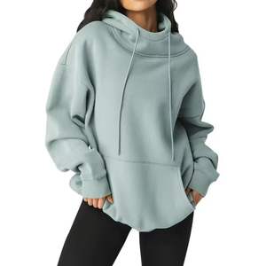 Sudadera con Capucha de Algodón y Forro Polar para Mujer, de Alta Calidad, para Invierno, Estilo Urbano, con Logotipo Personalizado en la Parte Delantera, Ecológica, Transpirable, Diseño Liso OEM - Product Image 6