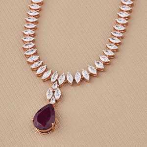 Venta al por mayor de calidad superior cónica Baguette corte Moissanite tenis collar compromiso Boda nupcial regalo capas gargantilla - Product Image 2