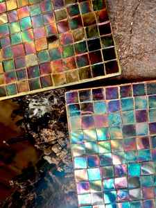 Posavasos de bebidas Premium Maple Walnut Cand Match, decoración costera para el hogar, regalo para ella, regalo de inauguración de la casa, a cuadros con blanco, - Product Image 6