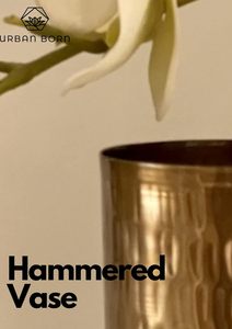 Florero artístico de metal hecho a mano con maceta con acabado de bronce antiguo para decoración de sala de estar o pasillo, declaración elegante - Product Image 5