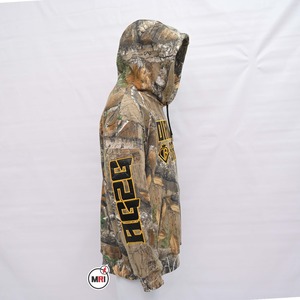 Sudadera con capucha personalizada de 450GSM 100% algodón para hombre, sudadera con estampado completo de camuflaje pesado y logotipo bordado en 3D para invierno - Product Image 5