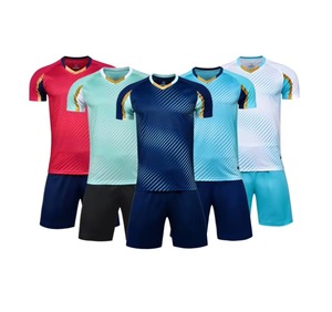 Uniforme de fútbol de moda para hombre, camiseta de poliéster transpirable con pantalones cortos, traje deportivo sólido, entrenamiento, secado rápido, transpirable - Product Image 1