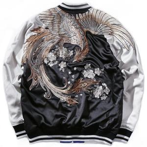 Chaqueta Bomber de Lona Bordada Sukajan Unisex Phoenix, Estilo Casual, Primavera, Diseño de Parches Hip Hop, Unisex, Recuerdo - Product Image 4