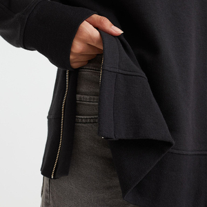 Sudaderas con logotipo personalizado para mujer, Sudadera larga informal con hombros descubiertos para mujer - Product Image 3