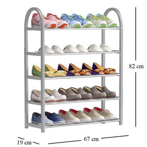 Portascarpe in plastica a 5 livelli in metallo salvaspazio 67x19x82 cm Organizer per 15-20 paia di ripiano scarpe - Product Image 2