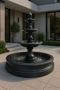 Fontaine extérieure HAYAT INDUSTRIES en marbre naturel, sculptée à la main, en pierre massif, moderne, écologique, durable et résistante au feu - Product Image 2