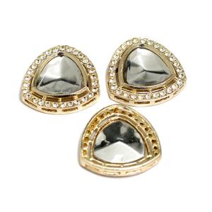 Connecteurs en alliage Kundan doré assortis Beadsnfashion, 27x27mm, modèle JKK-167, pour la fabrication de colliers et de boucles d'oreilles - Product Image 2