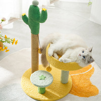 Tour pour chat en chanvre et cactus, multi-niveaux, avec lit surélevé de 30 cm et poteau à gratter en sisal, pour tous les chats d'intérieur - Vente en gros