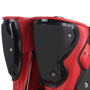 Chaussures de taille adulte Chaussures de moto de couleur rouge unie Chaussures de moto confortables sur mesure en cuir véritable de moto - Product Image 5