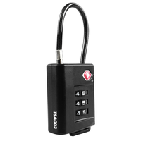 Cadenas à combinaison 3 chiffres en ABS chromé approuvé TSA, antivol, déverrouillage par mot de passe, noir, pour bagages, voyages, gym, école, ABA