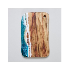 Tabla de cortar y picar de madera con forma cuadrada personalizada, con mango para cortar frutas, verduras y carne - Product Image 3