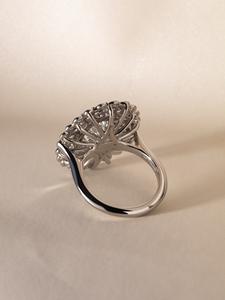 7x9mm ovale coupe CZ Art déco Halo bague de fiançailles en or blanc | Bijoux de mariée d'inspiration vintage - Product Image 5