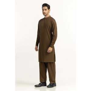 Regular Fit <b>Men's</b> <b>Indian</b> and Pakistani <b>Kurta</b>/Kurti Suits Casual Needle Detection No Printing SK-EMB25-003 - Product Image 2