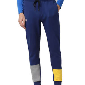 Pantalones de chándal deportivos informales para hombre, cintura media alta, pierna recta, suave, liso, tela apilada, algodón, poliéster, encaje oscuro - Product Image 1