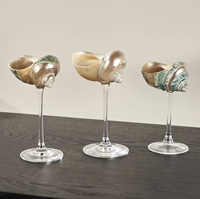 Verre à vin Seashell pour présentation de nourriture de luxe Affichage de fruits de mer et utilisation de table de mariage