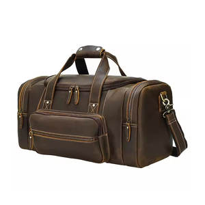 Minimalist <b>Leather</b> Duffle <b>Bag</b> with Smooth Finish and Timeless Appeal Handcrafted <b>Leather</b> <b>Travel</b> <b>Bag</b> - Product Image 1