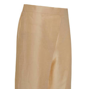 Pantalones Anchos de Lino Beige de Cintura Alta y Corte Holgado para Mujer - Product Image 2