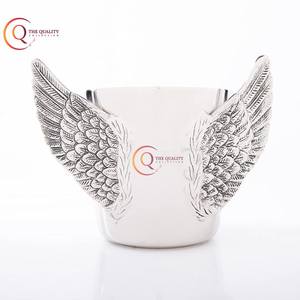 Seau à glace de refroidissement du vin en métal de dernière conception en acier inoxydable de haute qualité argenté poli avec des outils de Barware de poignée de plume - Product Image 3