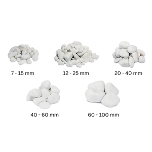 Piedras Naturales de Carrara Blancas, Adoquines y Guijarros de 25/40 mm para Decoración de Jardines, Macizos de Flores y Macetas, Paquete de 25 kg, Formato 1 - Product Image 3