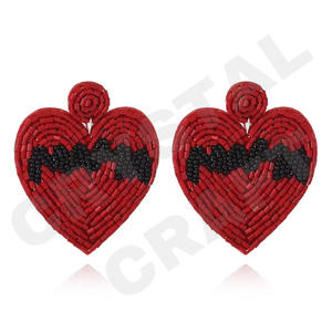 ต่างหูลูกปัดโลหะเข็มเงินสำหรับผู้หญิงรักชาติสีส้มสีขาวสีน้ำเงินสำหรับงานแต่งงานหรือวันรำลึก - Product Image 1