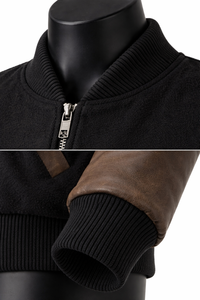 Chaqueta Bomber Estilo Universitario Más Vendida, Mezcla de Lana con Mangas de Cuero Sintético, Cierre de Cremallera, Ropa Exterior Informal de Moda Urbana - Product Image 6