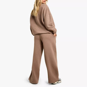 Conjunto Deportivo de Invierno para Mujer, Cuello Alto, Corte Regular, Ligero, Reversible, Estilo Urbano, Pantalones Jogger de Pierna Recta, Felpa, Diseño Personalizado - Product Image 2