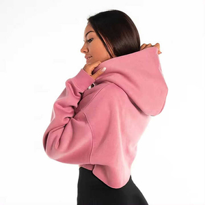 High Quality <b>Winter</b> Crop <b>Top</b> Hoodies for Women 100% Cotton Knitted Logo Customizable Casual Hot Selling - Product Image 3