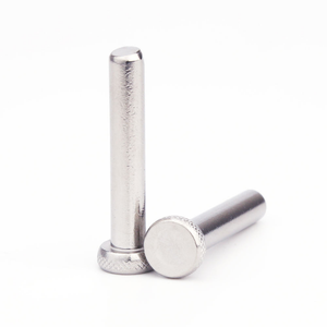 Pasador cilíndrico de localización con patrón de piña, pasador de cabeza plana de acero inoxidable - Product Image 1
