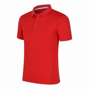 T-shirt de golf grande taille uni, imprimé par transfert thermique, en tricot extensible (spandex/coton), séchage rapide, style preppy, avec logo frontal, vente en gros - Product Image 2