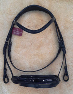 Brida de caballo ecuestre de alta calidad, banda de cejas de cristal, logotipo personalizado, costura elegante para montar - Product Image 2